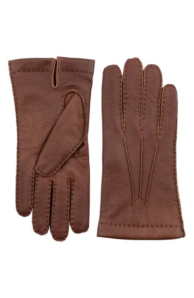 Shop Hestra Elk Leather Gloves In Chestnut