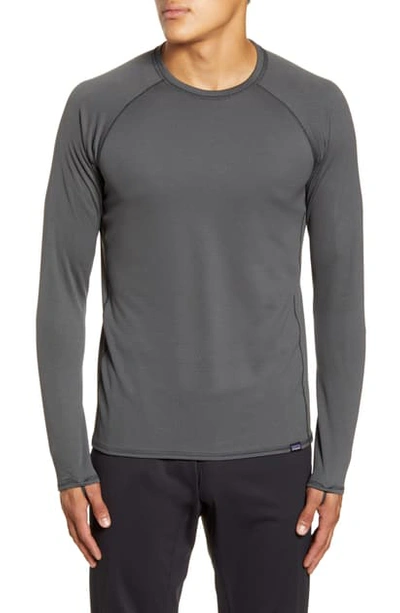 Shop Patagonia Capilene Recycled Thermal Crewneck Baselayer Shirt In Forge Grey