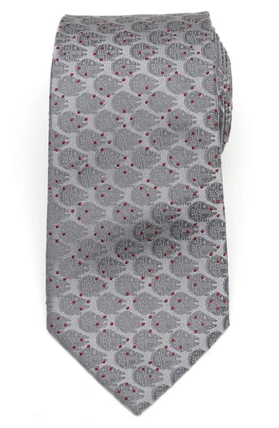Shop Cufflinks, Inc Millennium Falcon Dot Silk Tie In Gray