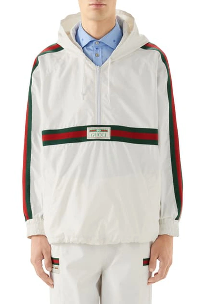 Shop Gucci Cotton Canvas Windbreaker In White