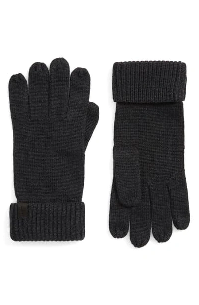 Shop Allsaints Merino Wool Gloves In Cinder Black Marl