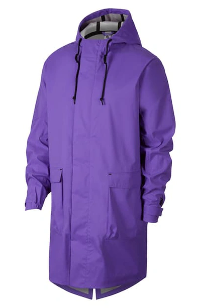 Shop Nike Water Blocking Hooded Nylon Parka In Psychic Purple