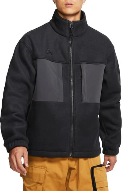 Shop Nike Fleece Jacket In Black/ Anthracite/ Anthracite