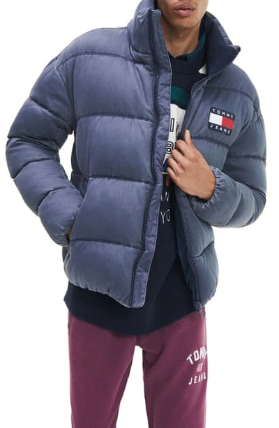 Tommy Jeans Tjm Washed Puffer Jacket In Blue | ModeSens