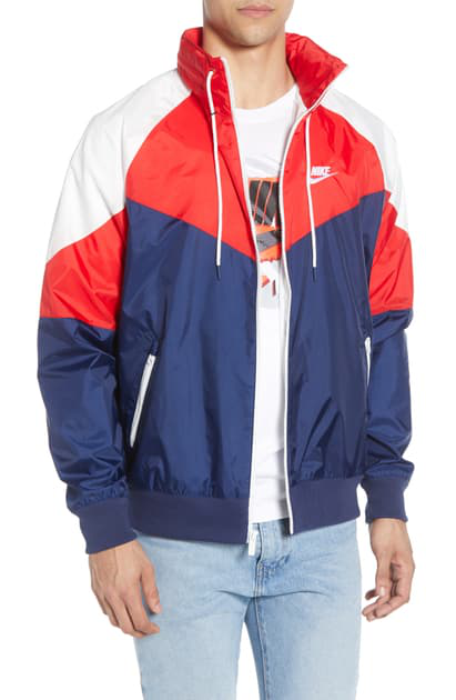 red and navy blue nike windbreaker