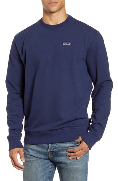 Shop Patagonia P-6 Label Uprisal Crewneck Sweatshirt In Classic Navy