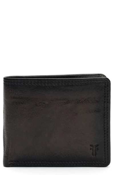 Shop Frye Murray Leather Double Billfold In Carbon