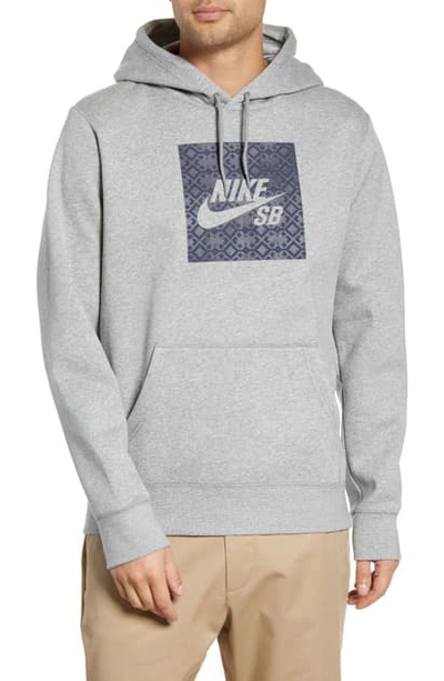 Shop Nike Nomad Hooded Sweatshirt In Dark Grey Heather/ Obsidian