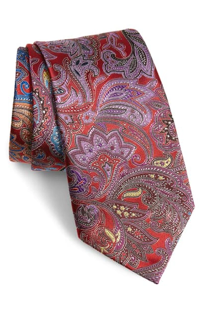 Shop Ermenegildo Zegna Quindici Paisley Silk Tie In Red