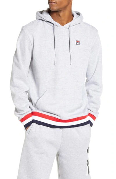 Shop Fila Caro Hooded Sweatshirt In Grey/ Red/ White/ Peacoat