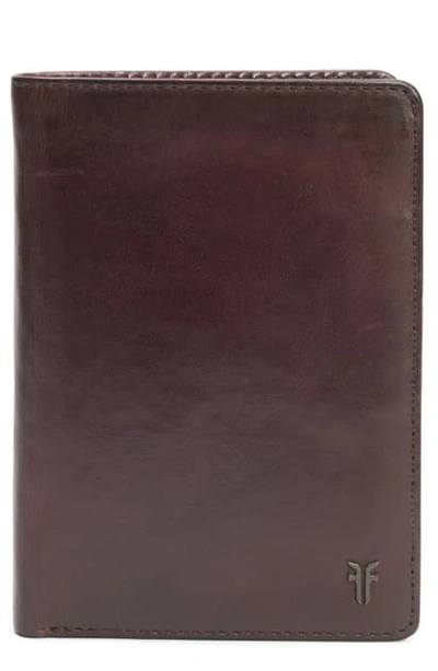 Shop Frye Austin Leather Passport Wallet In Merlot