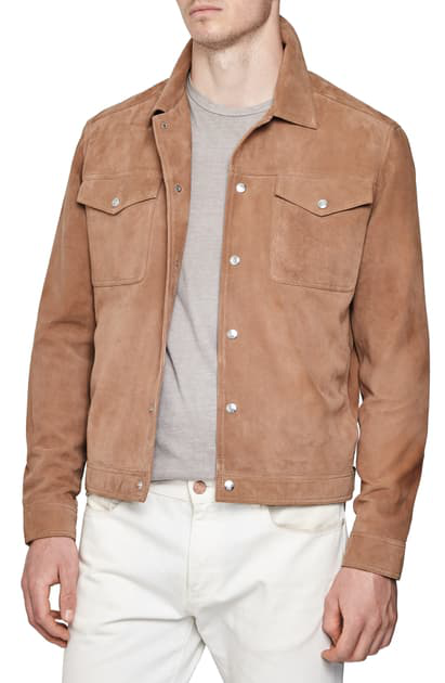 reiss suede trucker jacket