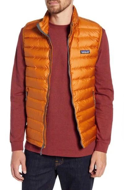 Shop Patagonia Windproof & Water Resistant 800 Fill Power Down Quilted Vest In Hammonds Gold