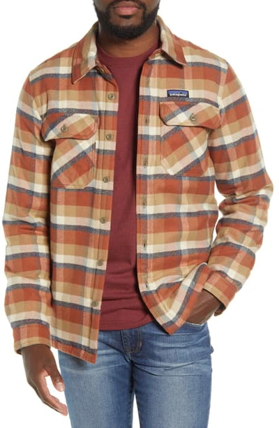 Shop Patagonia 'fjord' Flannel Shirt Jacket In Observer Mojave Khaki