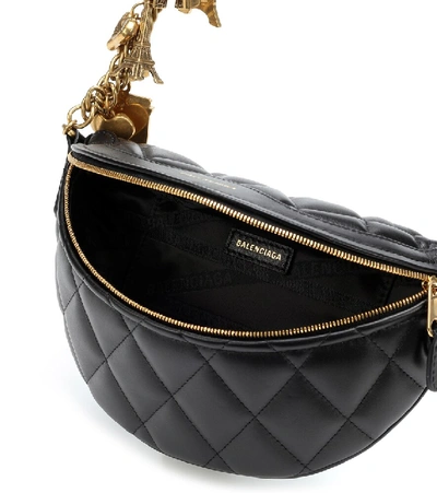 Shop Balenciaga Souvenirs Xs Leather Belt Bag In Black
