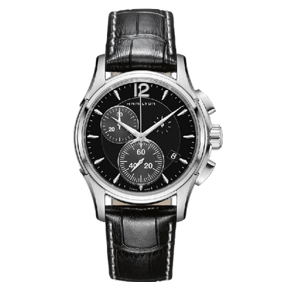 Shop Hamilton Jazzmaster Chrono Quartz In Black