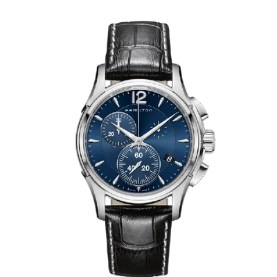 Shop Hamilton Jazzmaster Chrono Quartz In Blue