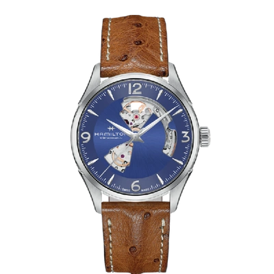 Shop Hamilton Jazzmaster Open Heart Auto 42mm In Blau