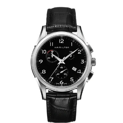 Shop Hamilton Jazzmaster Thinline Chrono Quartz In Black