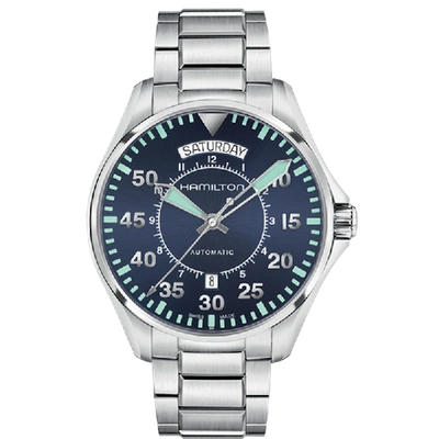 Hamilton Khaki Aviation Pilot Day Date Auto In Blue