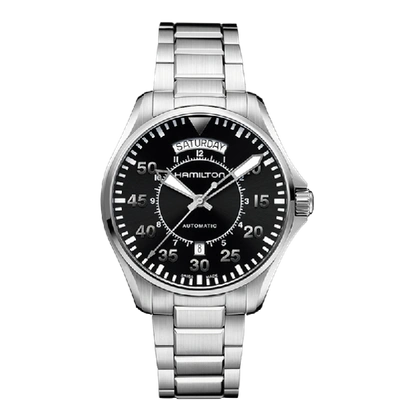 Hamilton Khaki Aviation Pilot Day Date Auto In Black