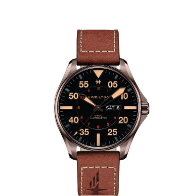 Hamilton Khaki Aviation Pilot Day Date Auto In Black