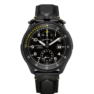 Shop Hamilton Khaki Aviation Takeoff Auto Chrono In Black