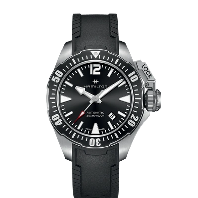 Shop Hamilton Khaki Navy Frogman Auto In Black