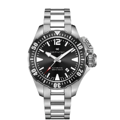 Shop Hamilton Khaki Navy Frogman Auto In Black