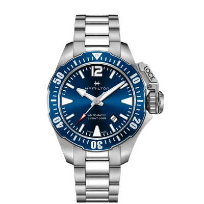 Shop Hamilton Khaki Navy Frogman Auto In Blue