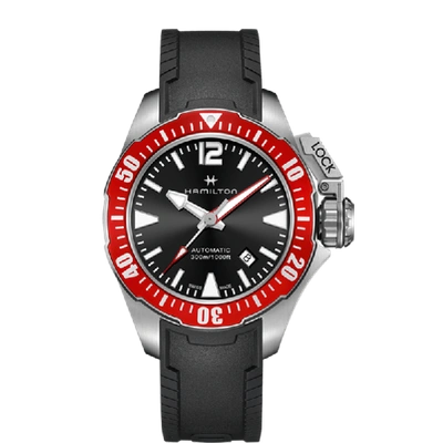 Shop Hamilton Khaki Navy Frogman Auto In Black