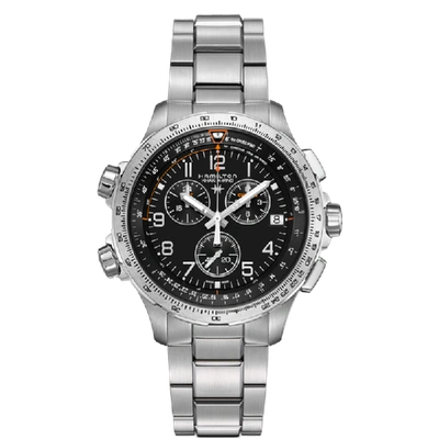 Hamilton Khaki Aviation X-wind Gmt Chrono Quartz In Black