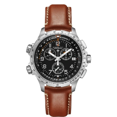 Hamilton Khaki Aviation X-wind Gmt Chrono Quartz In Black