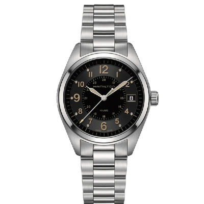 Shop Hamilton Khaki Field Quartz In Black