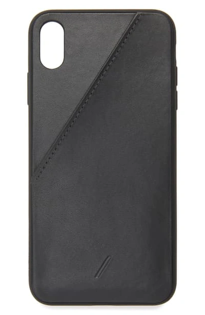 Shop Native Union Leather Card Iphone Xs Max Case - Black