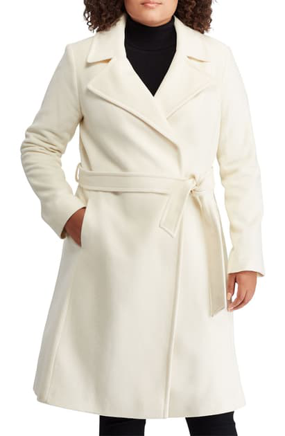 ralph lauren wool blend wrap coat