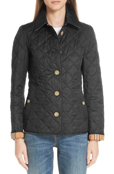 Shop Burberry Frankby 18 Quilted Jacket In Black