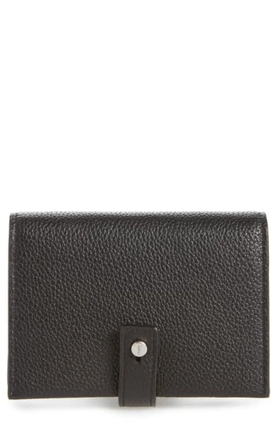 Shop Saint Laurent Biz Sac De Jour Leather Card Case - Black In Nero