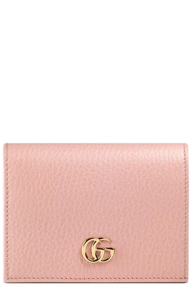 Shop Gucci Petite Leather Card Case In Perfect Pink