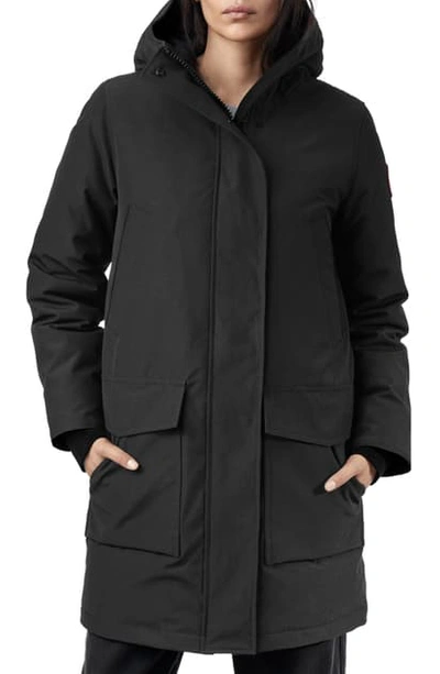 Canada Goose Canmore Streamline Hooded Parka Coat In Black | ModeSens