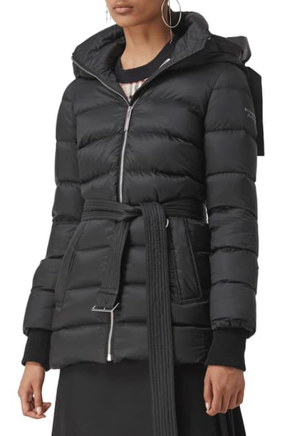 Shop Burberry Limehouse Quilted Down Puffer Coat In Black
