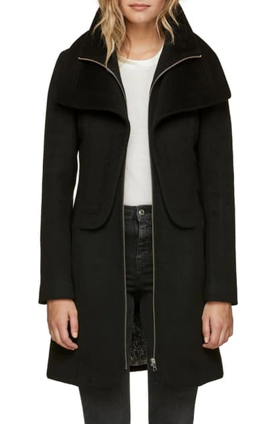 Shop Soia & Kyo Slim Fit Wool Blend Coat In Black