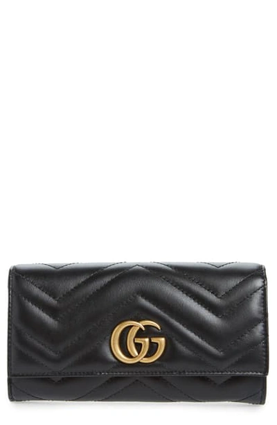 Shop Gucci Gg Matelasse Leather Continental Wallet In Nero