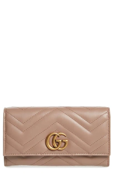 Shop Gucci Gg Matelasse Leather Continental Wallet In Porcelain Rose