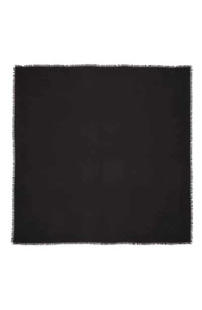 Shop Gucci Ataria Gg Logo Jacquard Silk & Wool Scarf In Black