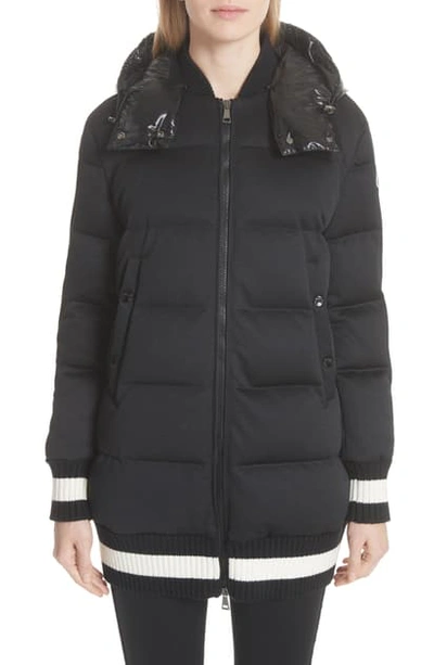Shop Moncler Harfang Quilted Down Bomber Coat In Black