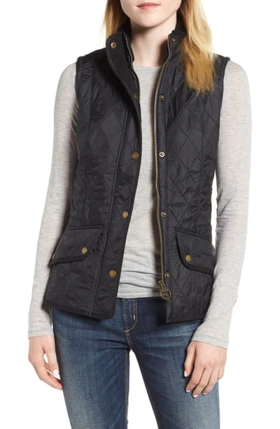 Shop Barbour Cavalry Quilted Vest In Black/ Black