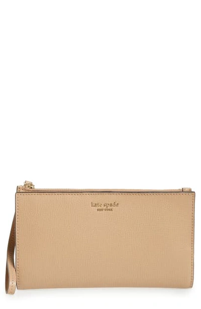 Shop Kate Spade Large Sylvia Leather Wristlet - Beige In Light Fawn