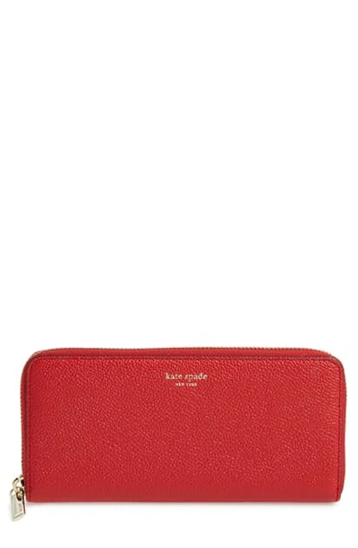 Shop Kate Spade Margaux Leather Continental Wallet - Red In Hot Chili