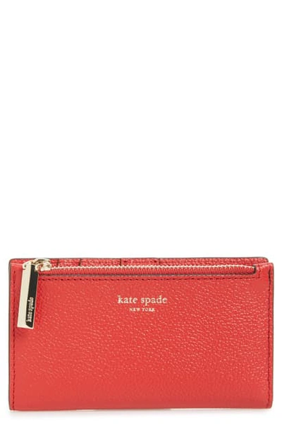 Shop Kate Spade Margaux Slim Bifold Wallet In Hot Chili